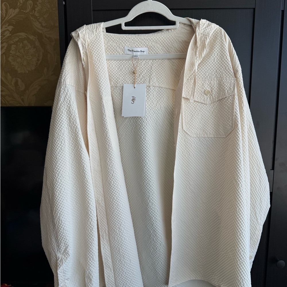 The Frankie Shop Lars Hooded Jacket in Beige